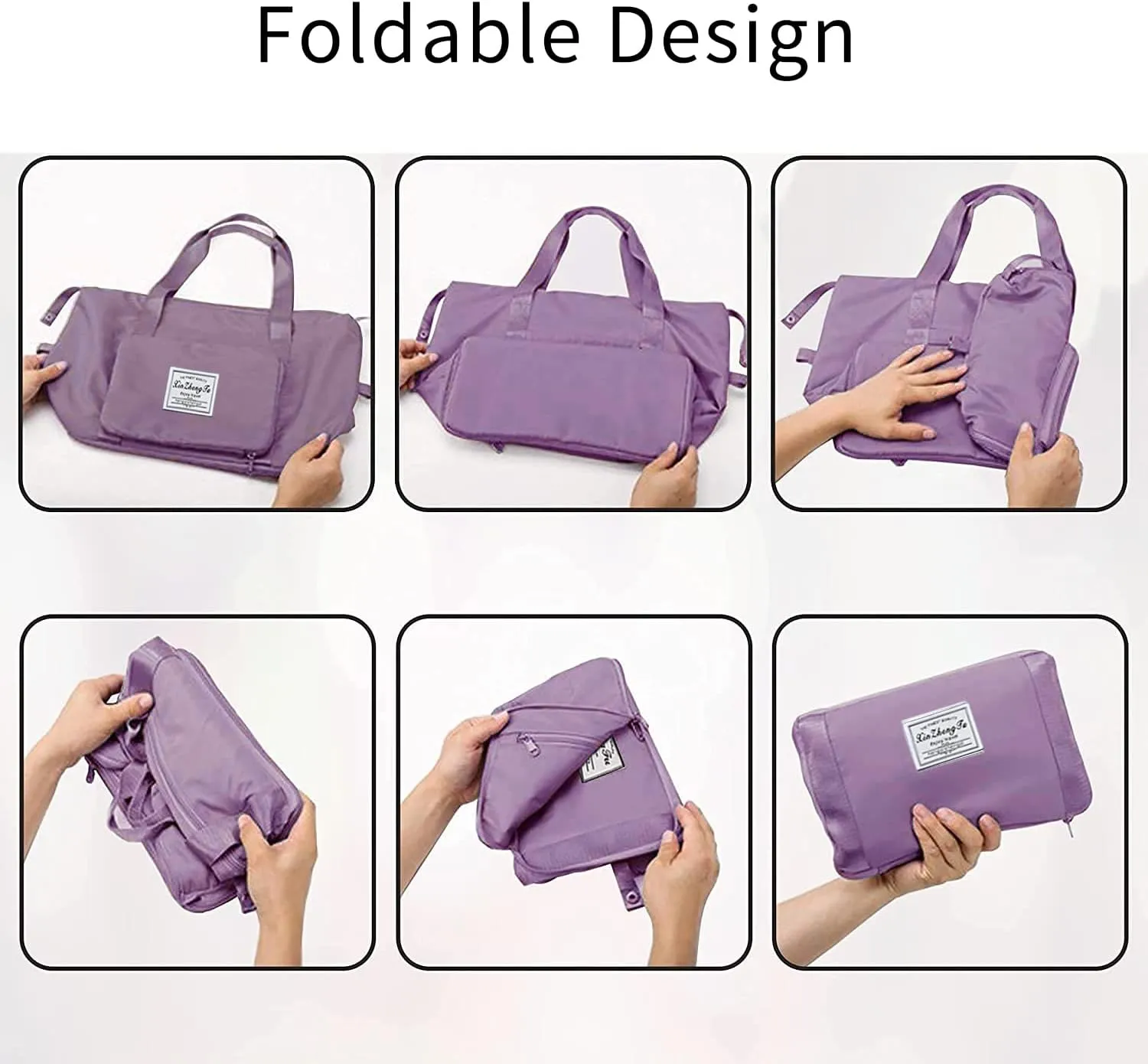 Large Capacity Foldable Travel Bag, Expandable Waterproof Carry on Bag, Dry and Wet Separation Spor Duffel Bags