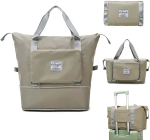 Large Capacity Foldable Travel Bag, Expandable Waterproof Carry on Bag, Dry and Wet Separation Spor Duffel Bags