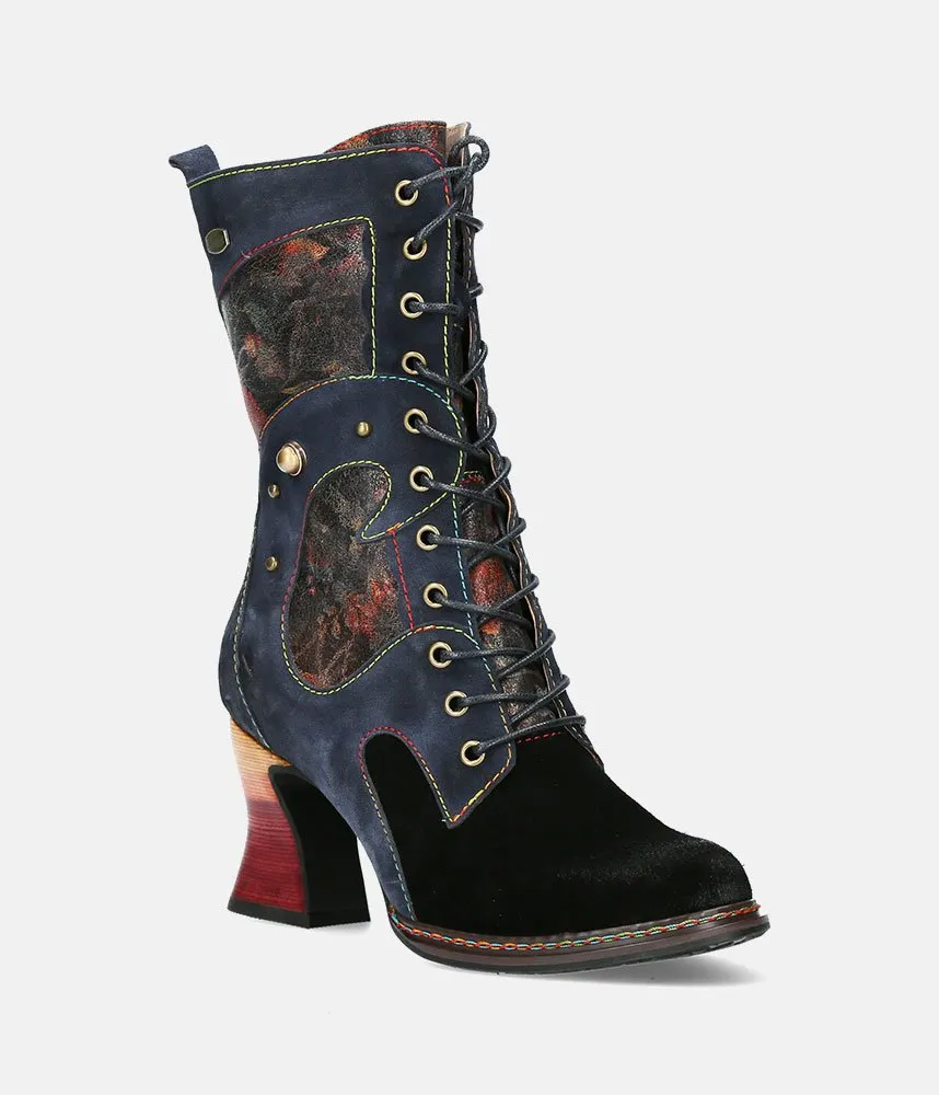 Laura Vita Fabulous Navy Multi Midi Boots