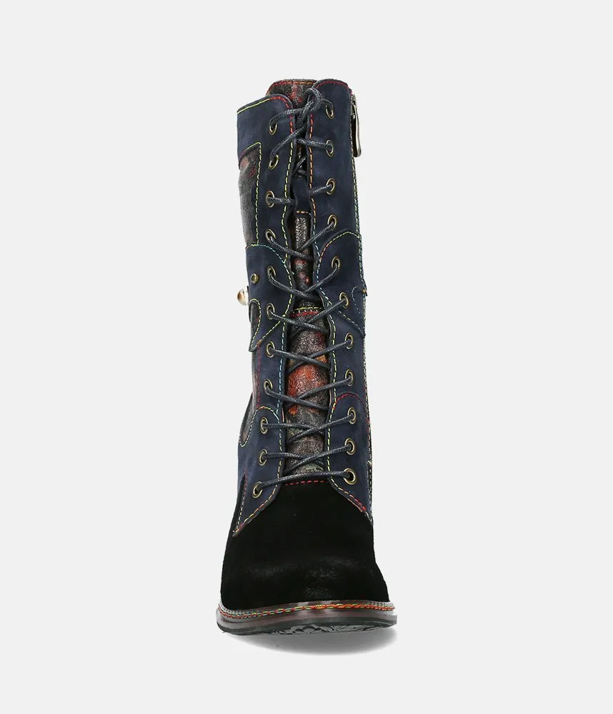 Laura Vita Fabulous Navy Multi Midi Boots