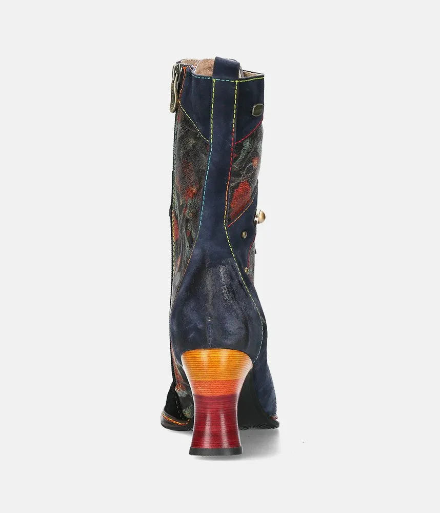 Laura Vita Fabulous Navy Multi Midi Boots