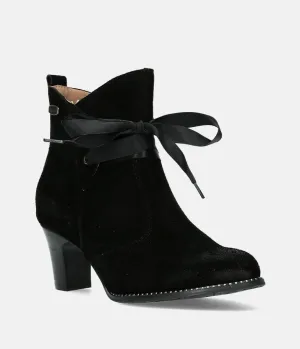Laura Vita Plush Black Suede Ankle Boots