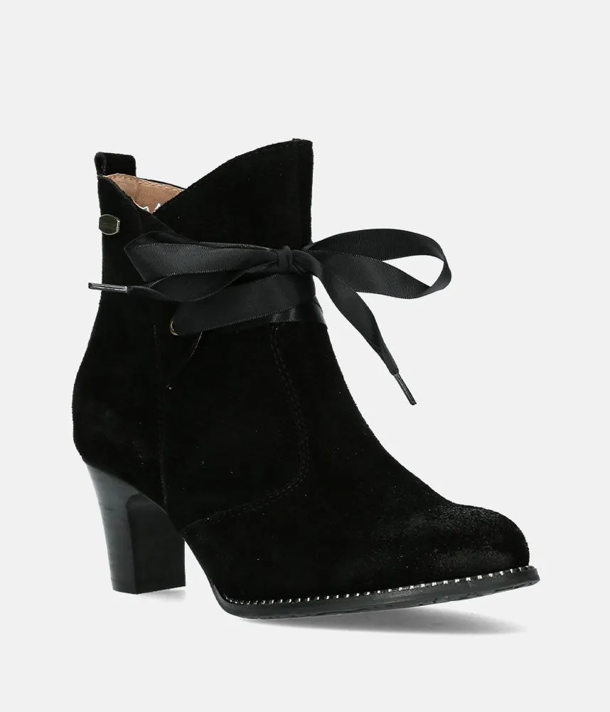 Laura Vita Plush Black Suede Ankle Boots