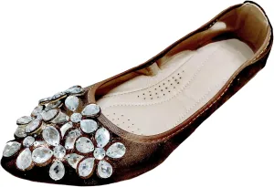 Lauthen.S Women Foldable Ballet Flats, Pointed Toe Wedding Rhinestone Slip on Flat Shoes