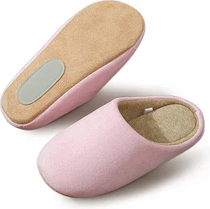 LBF Womens Fuzzy House Slippers All Season Non Slip Indoor Slip-On Breathable Lightweight Quiet Sole Cozy Soft Comfort for Home