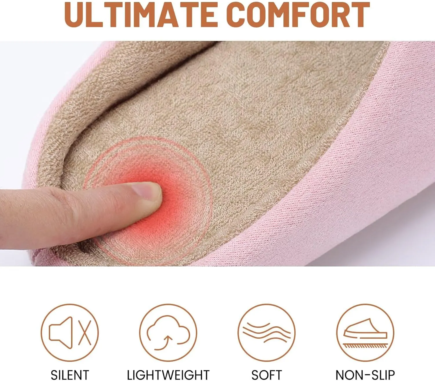 LBF Womens Fuzzy House Slippers All Season Non Slip Indoor Slip-On Breathable Lightweight Quiet Sole Cozy Soft Comfort for Home