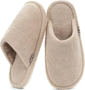 LBF Women's Fuzzy House Slippers Non-Slip Winter Warm Indoor Cozy Soft Memory Foam Slip-On Lightweight Slippers for Women