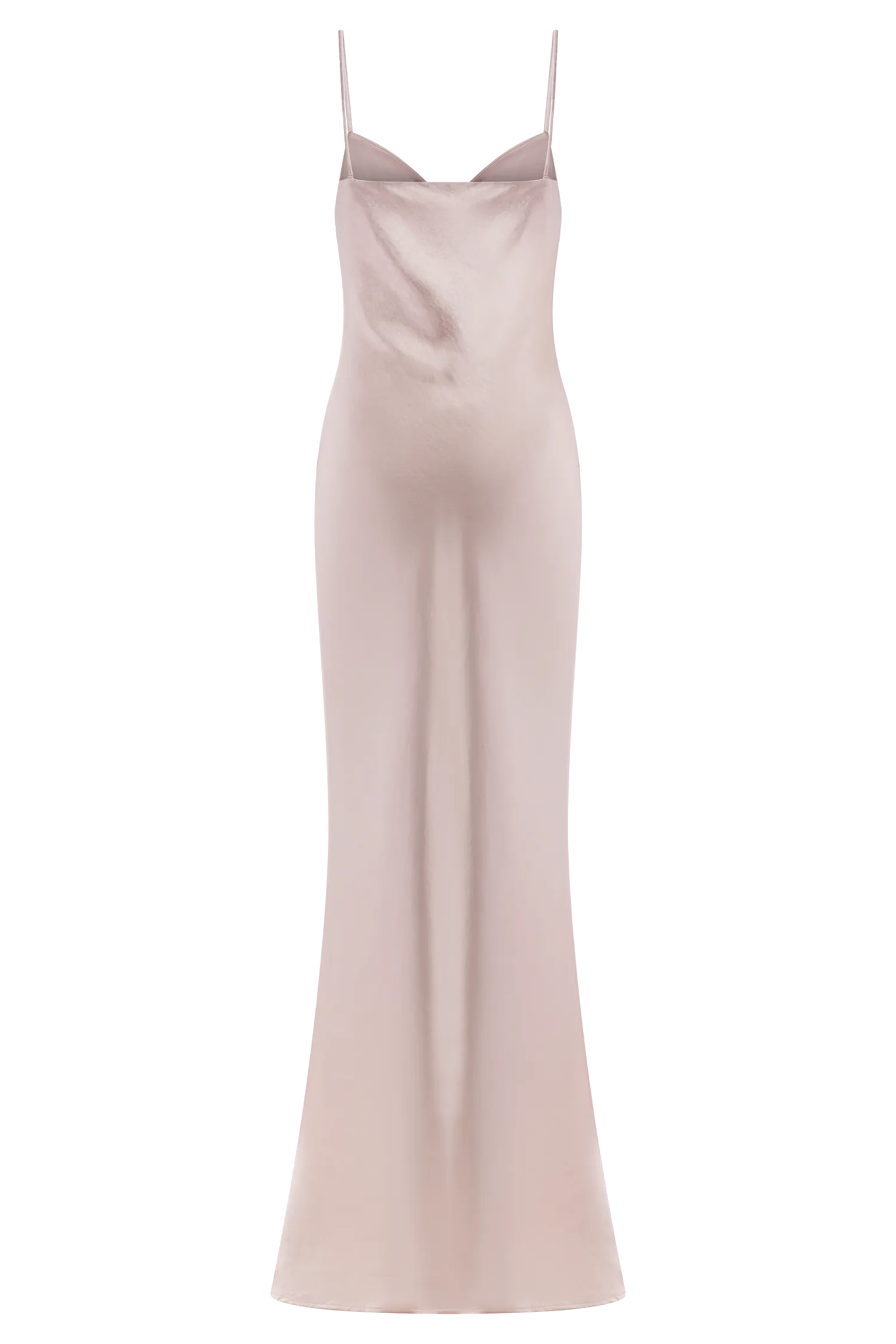 Lilly Sweetheart Satin Maxi Dress - Soft Pink