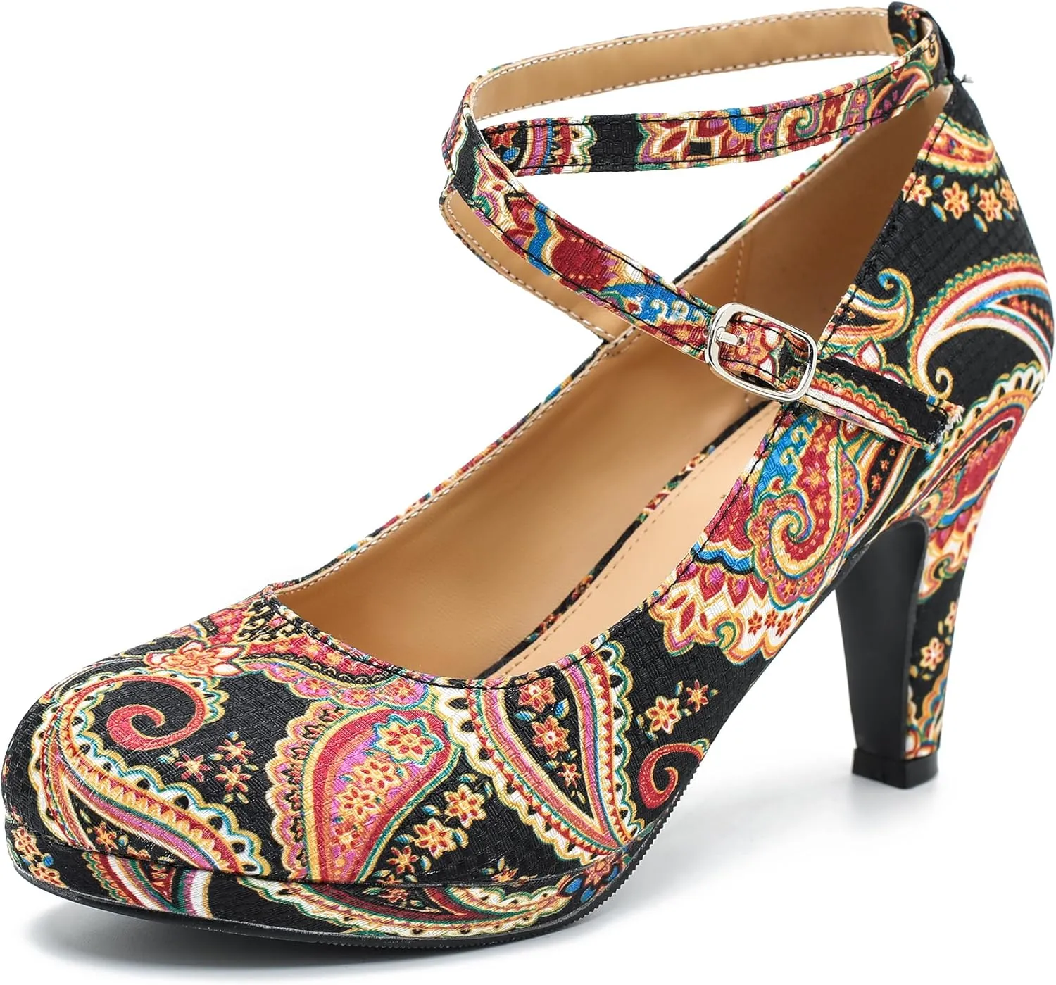 LIURUIJIA Women's Platform High Heels Sexy Cross Ankle Strap Pumps Wedding Work Party Dress Shoes