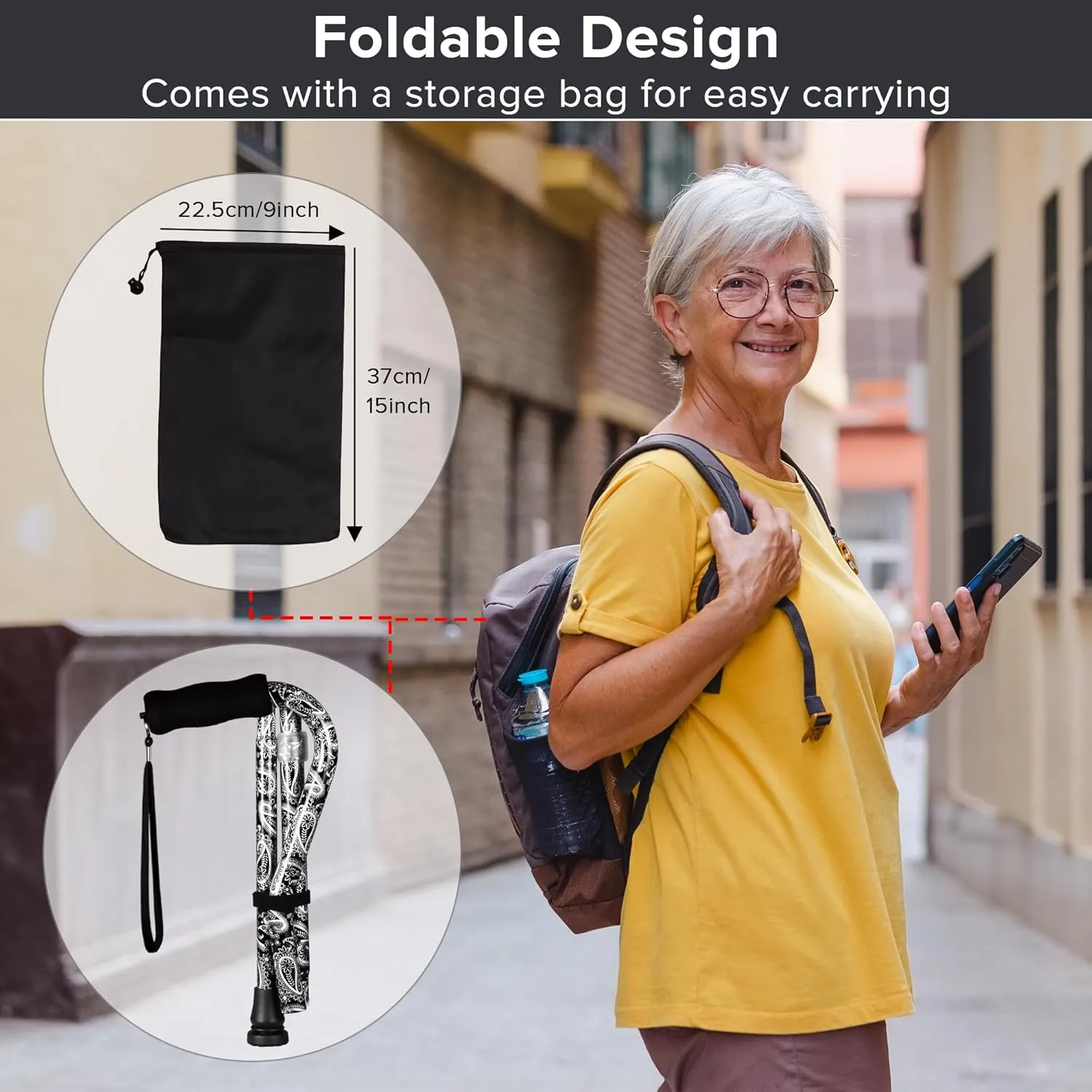 LIXIANG Walking Canes Stablize Women Quad Canes for Seniors & Adults Foldable Adjustable for Men & Women Heavy Duty Freestanding Cane for People with Leg Injuries 2kinds of feet can Change