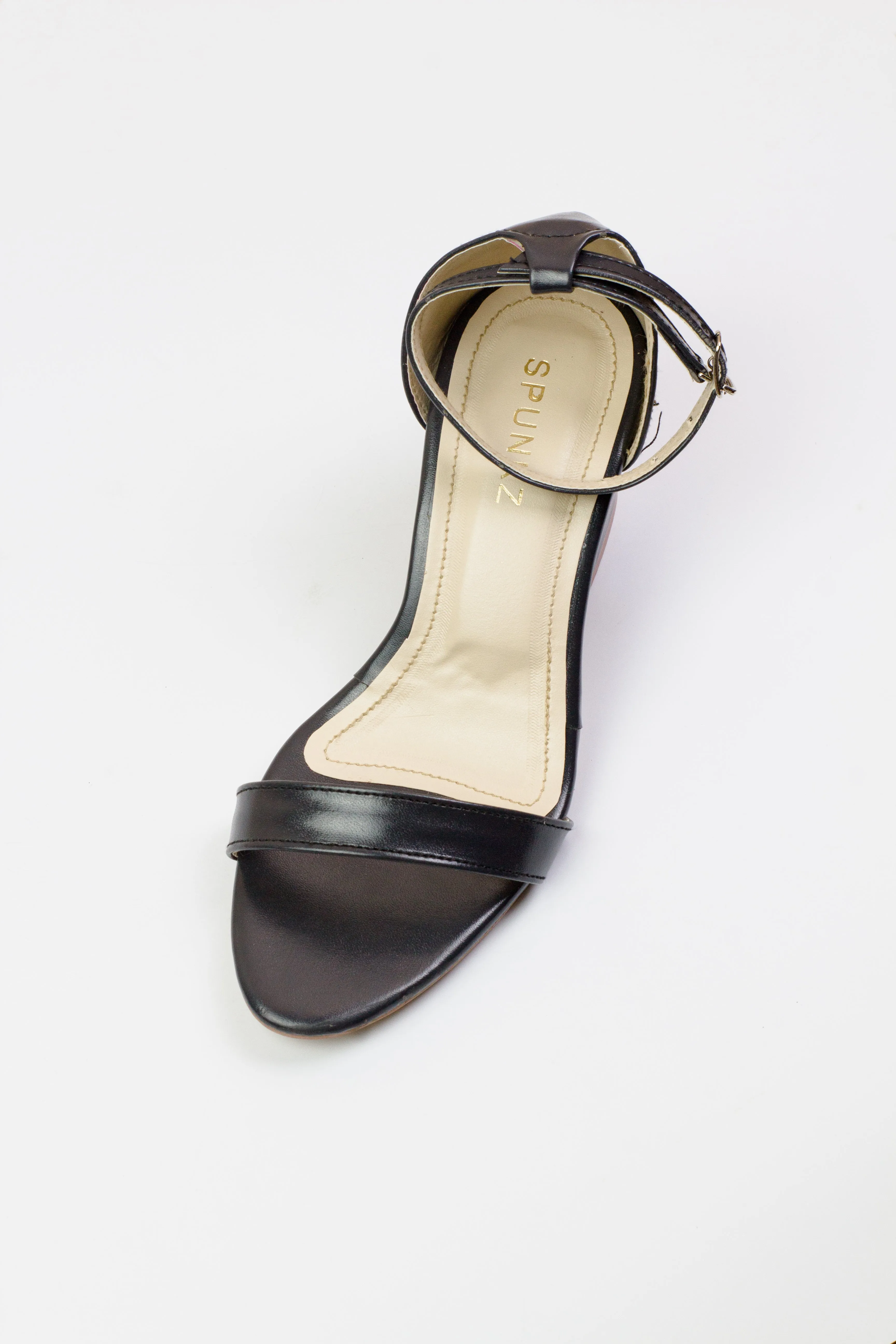 Liza Black Open Toe Chunky Block Heel Sandals-11031