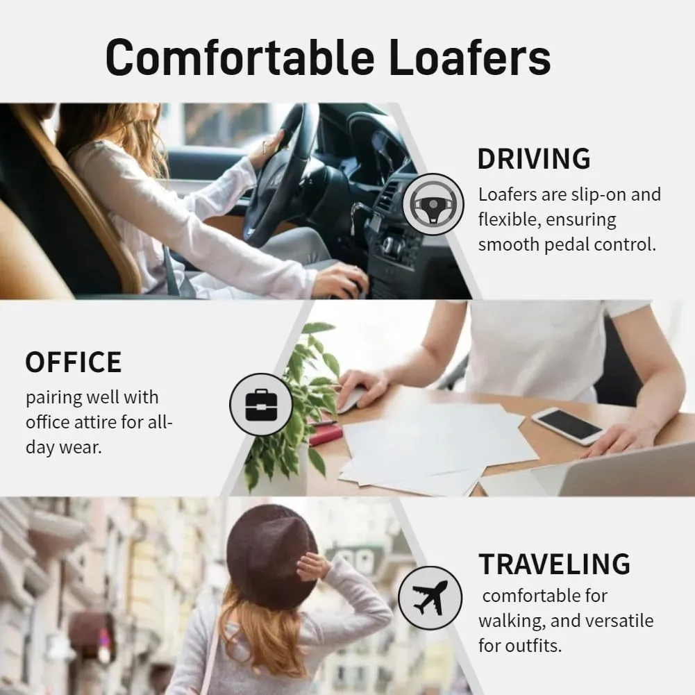 Loafers for Women, Lightweight Slip on, Soft Driving Shoes, Casual Work Flat