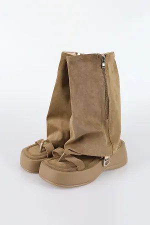 Loose Detachable Warmer Platform Sole Mule