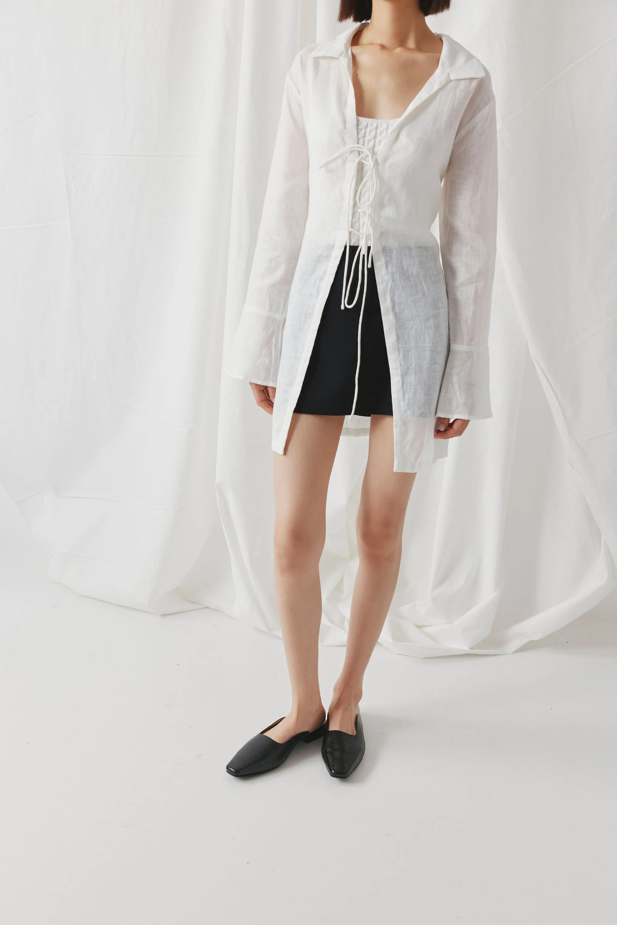 Lucia Flat - Black Croc