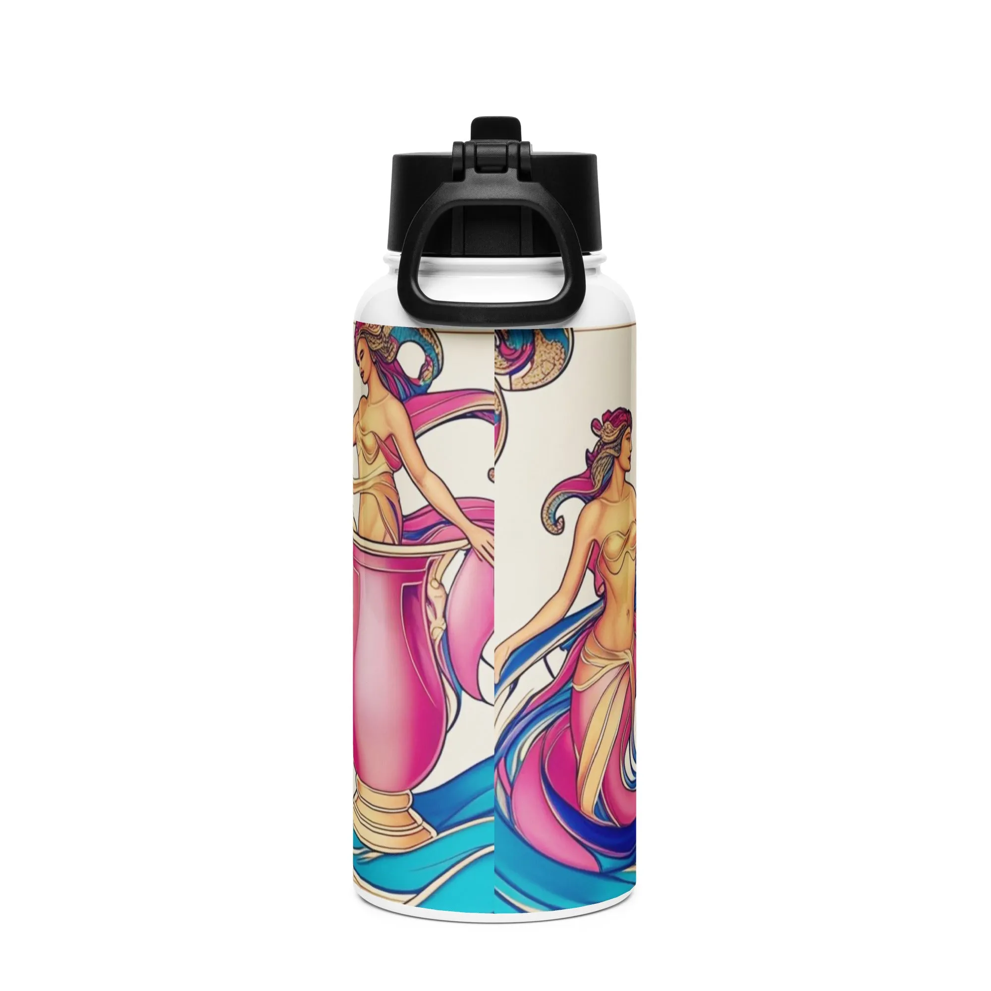 Lucky Charm Aquarius Stainless steel water bottle with a straw lid 32 oz