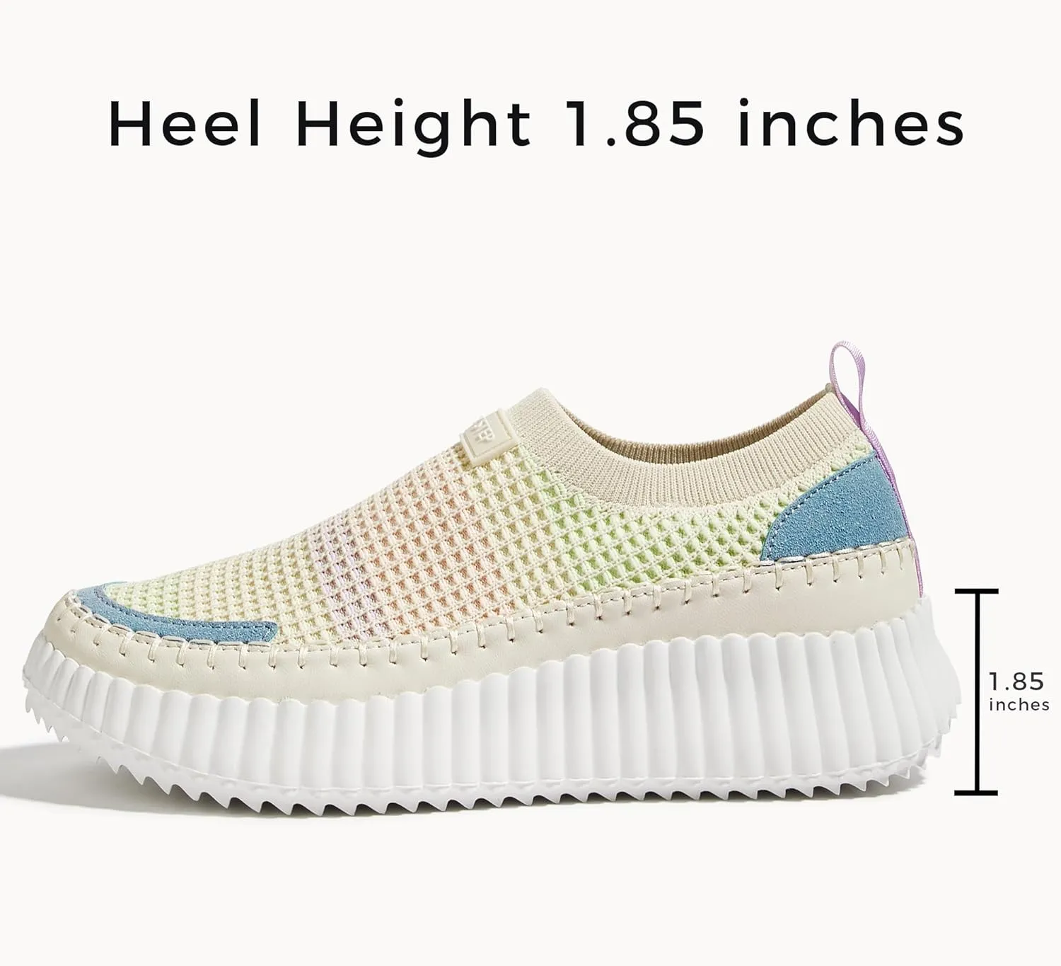 LUCKY STEP Platform Sneakers for Women Slip on Knit Chunky Fashion Casual Retro Braided Tennis Lightweight Walking Shoes