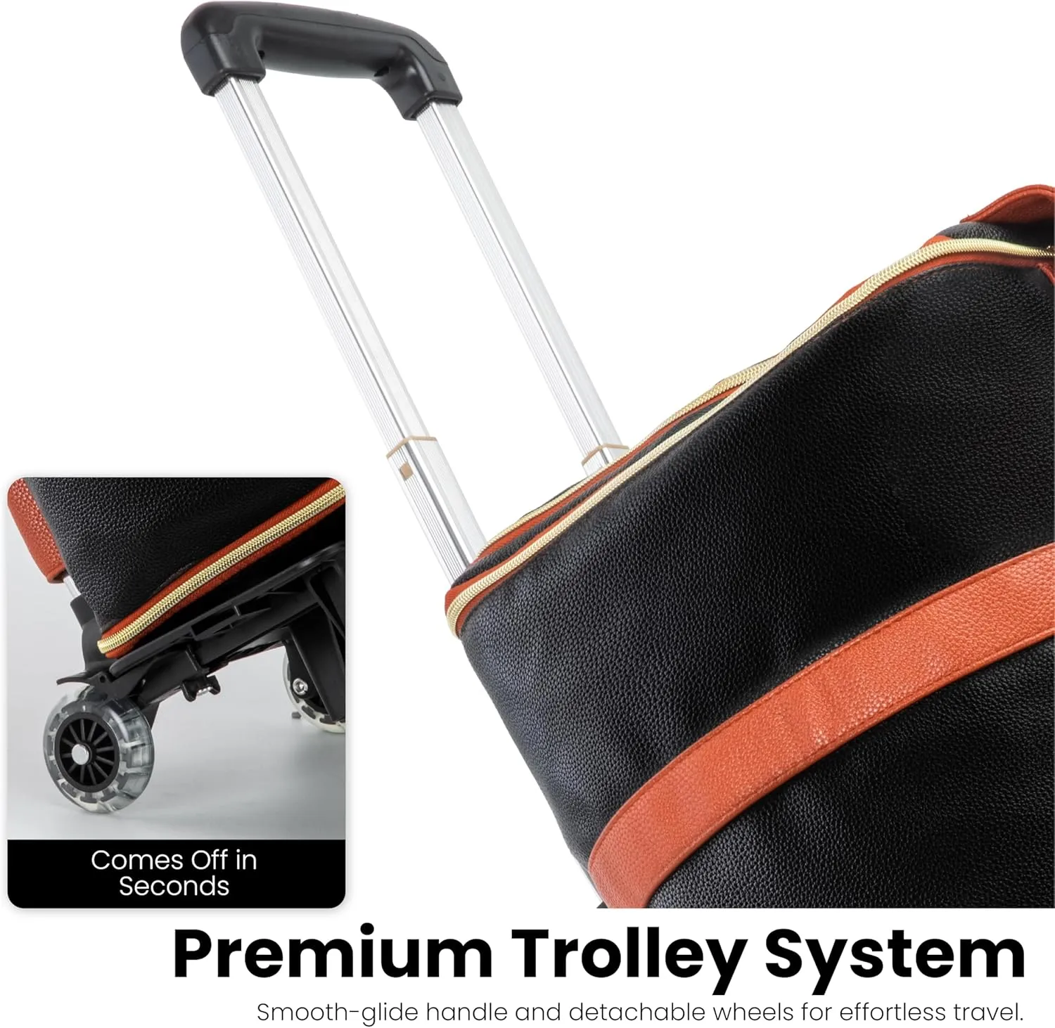 LUHXE Travel Convertible Carry On Garment Roller Bag with Shoe Pouch & Detachable Shoulder Strap - Charcoal