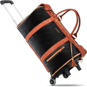 LUHXE Travel Convertible Carry On Garment Roller Bag with Shoe Pouch & Detachable Shoulder Strap - Charcoal