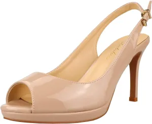 Lutalica W Women's Patent Leather Comfort Platform High Heel Slingback Sandals Sexy Peep Toe Stiletto High Heel Pumps