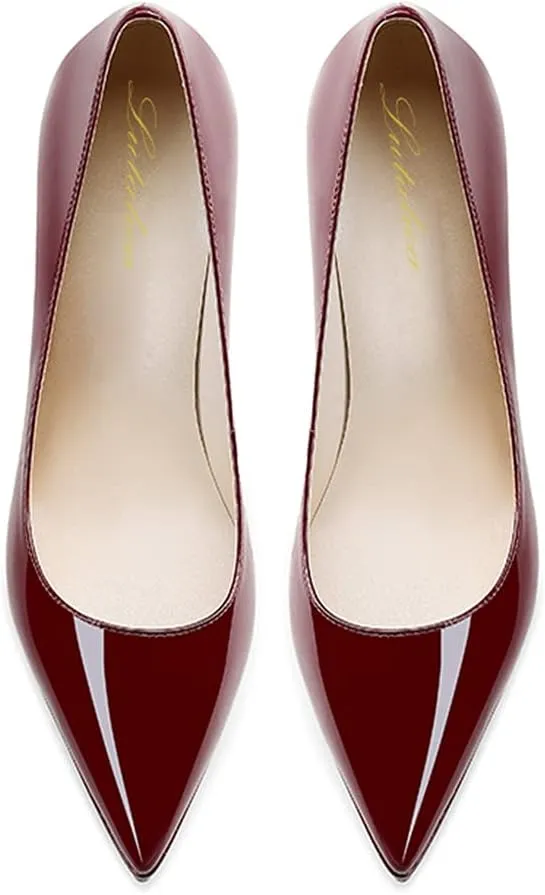 Lutalica W Women's Patent Leather Pointed Toe Sexy Platform High Heel Stiletto Dress Pumps for Party Nightclub Wedding