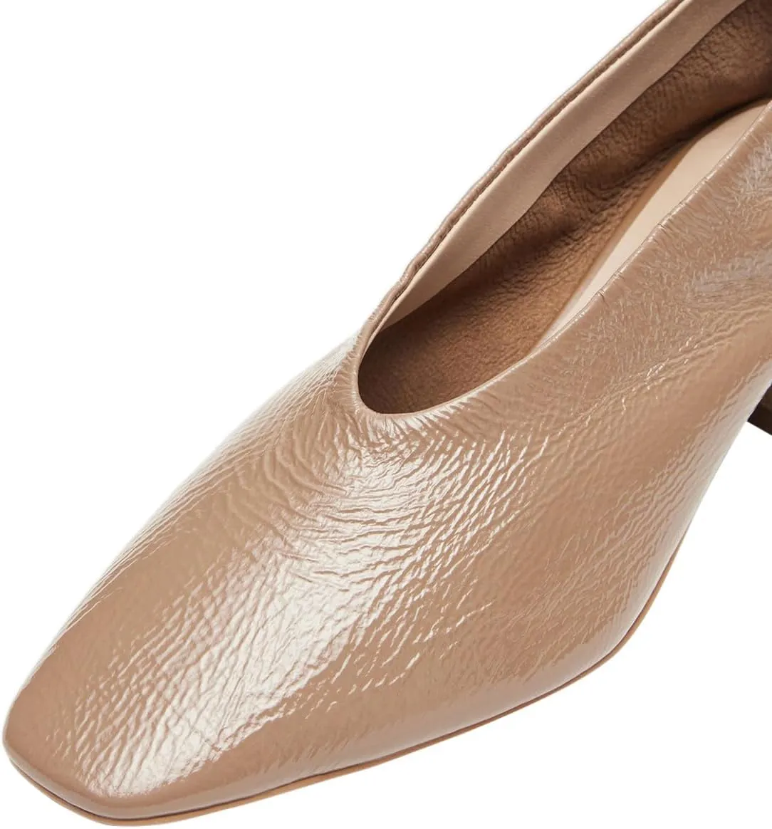 Maiyang Women Classic Closed Square Toe Pumps Block Chunky Low Heels Slip on Daily Office Party Dress Shoes Size 4-16 US