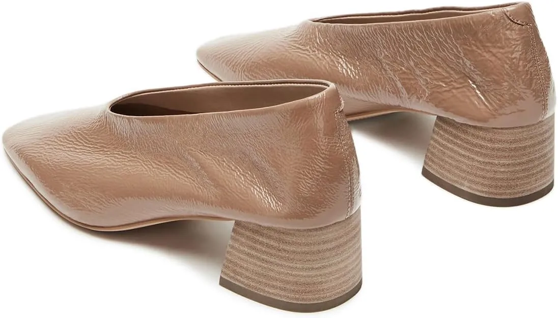 Maiyang Women Classic Closed Square Toe Pumps Block Chunky Low Heels Slip on Daily Office Party Dress Shoes Size 4-16 US