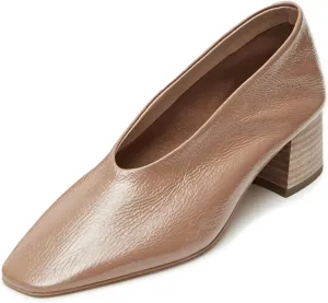Maiyang Women Classic Closed Square Toe Pumps Block Chunky Low Heels Slip on Daily Office Party Dress Shoes Size 4-16 US