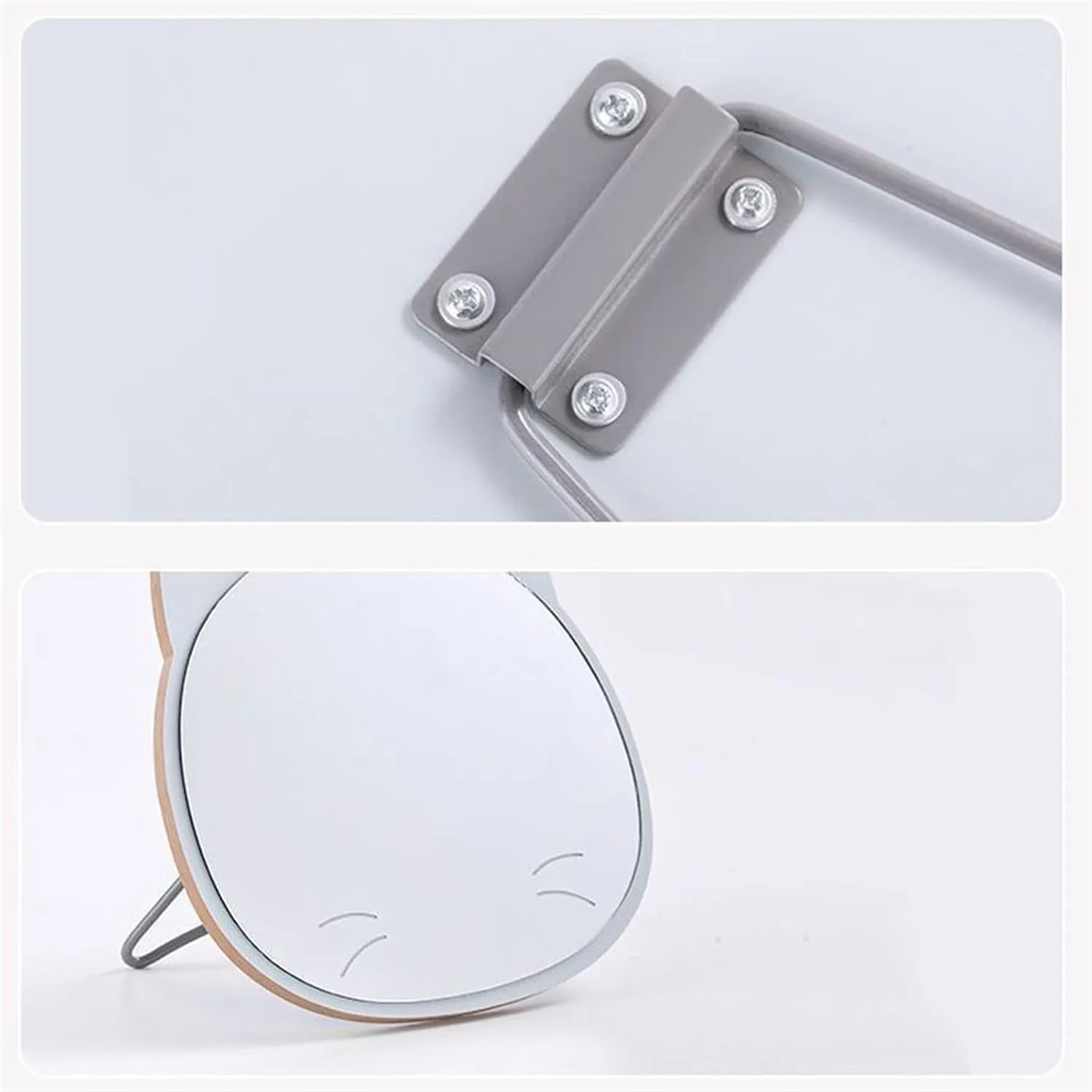 Makeup Mirror Creative Cute Makeup Mirror Home Bedroom Bathroom Desktop Vertical Vanity Mirror Portable Foldable Vanity Mirror Beauty Mirror(B)