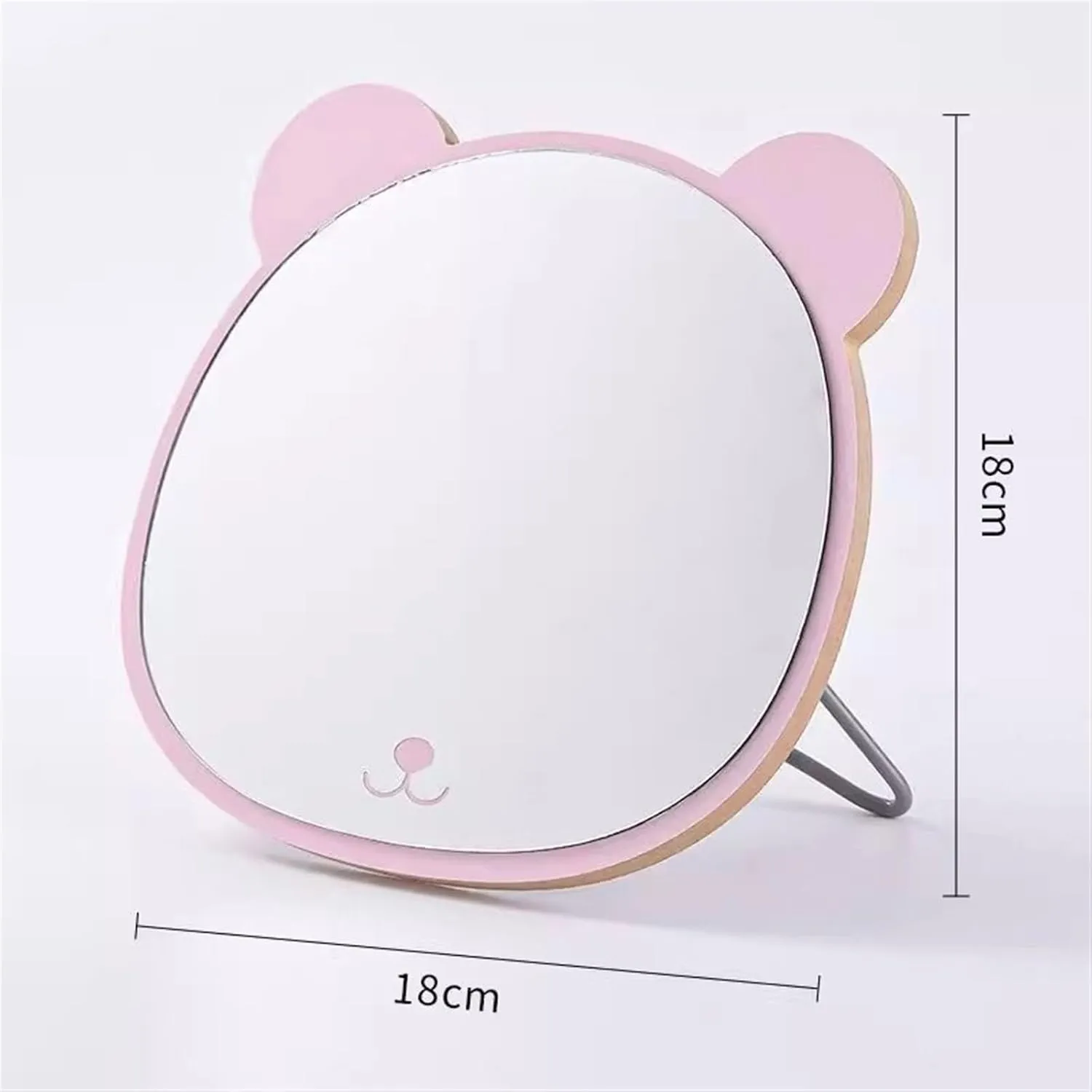 Makeup Mirror Creative Cute Makeup Mirror Home Bedroom Bathroom Desktop Vertical Vanity Mirror Portable Foldable Vanity Mirror Beauty Mirror(B)