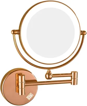 Makeup Mirror for Bathroom Folding Wall Mounted Telescopic 3X / 5X / 7X Magnifying 360 Degree Rotation Round Beauty Mirror(3X)