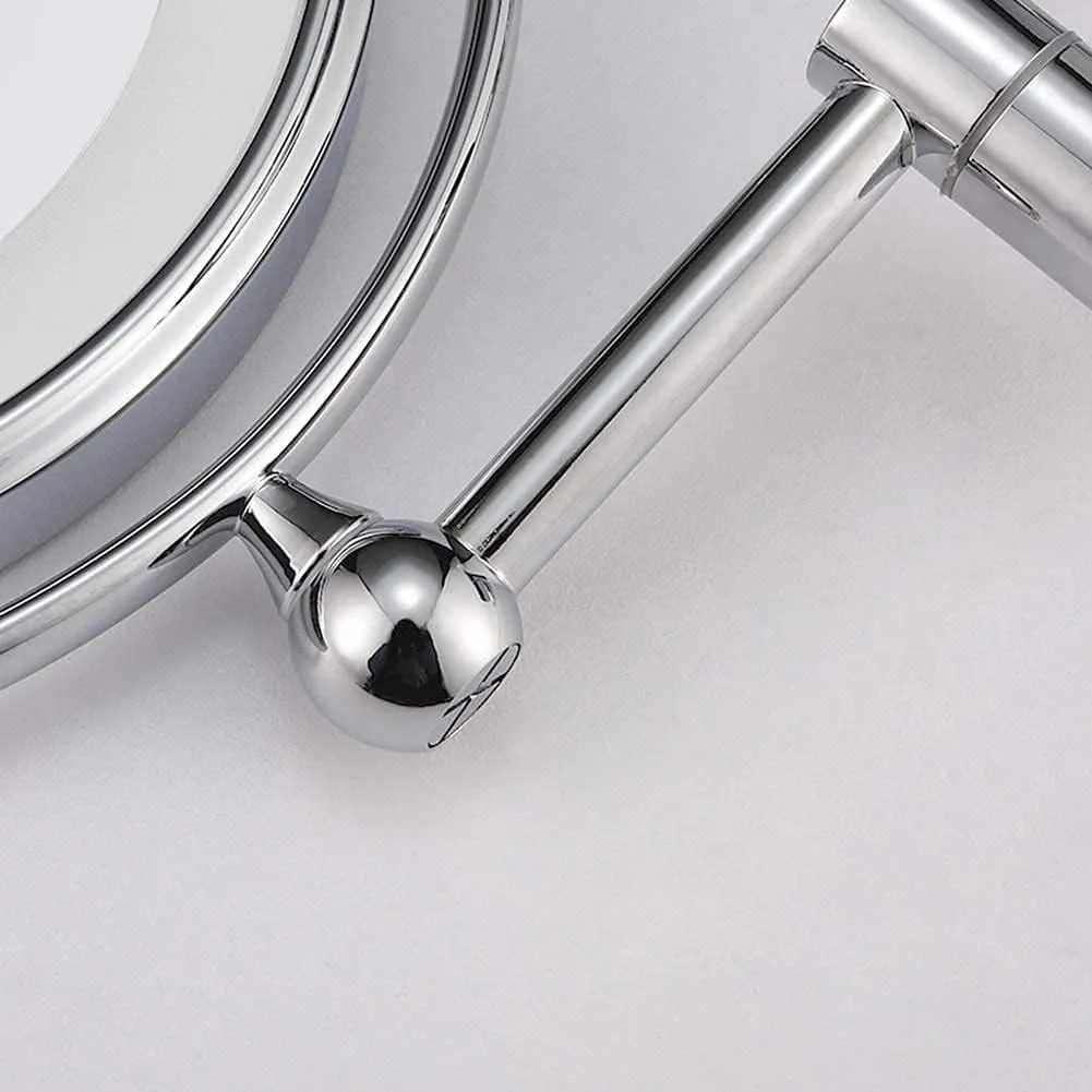 Makeup Mirror for Bathroom Folding Wall Mounted Telescopic 3X / 5X / 7X Magnifying 360 Degree Rotation Round Beauty Mirror(3X)