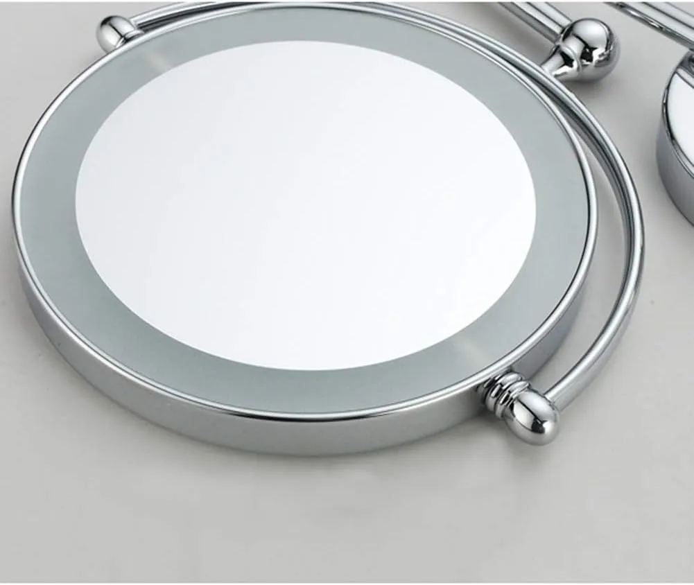 Makeup Mirror for Bathroom Folding Wall Mounted Telescopic 3X / 5X / 7X Magnifying 360 Degree Rotation Round Beauty Mirror(3X)