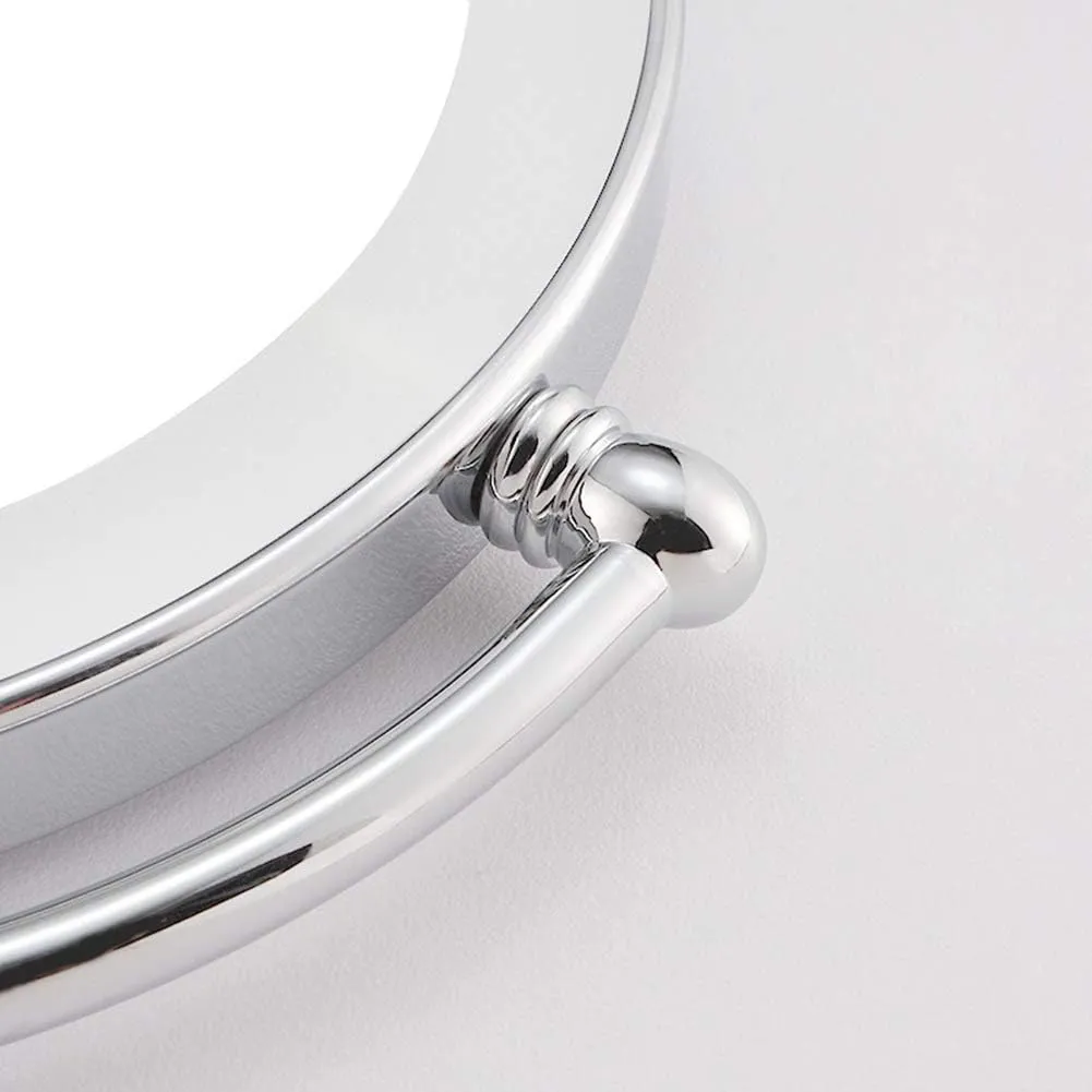 Makeup Mirror with Light Toilet Bathroom Folding Telescopic Rotatable Double Side Beauty Magnifying Metal Mirror(3X)