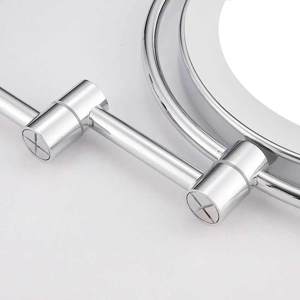 Makeup Mirror with Light Toilet Bathroom Folding Telescopic Rotatable Double Side Beauty Magnifying Metal Mirror(3X)