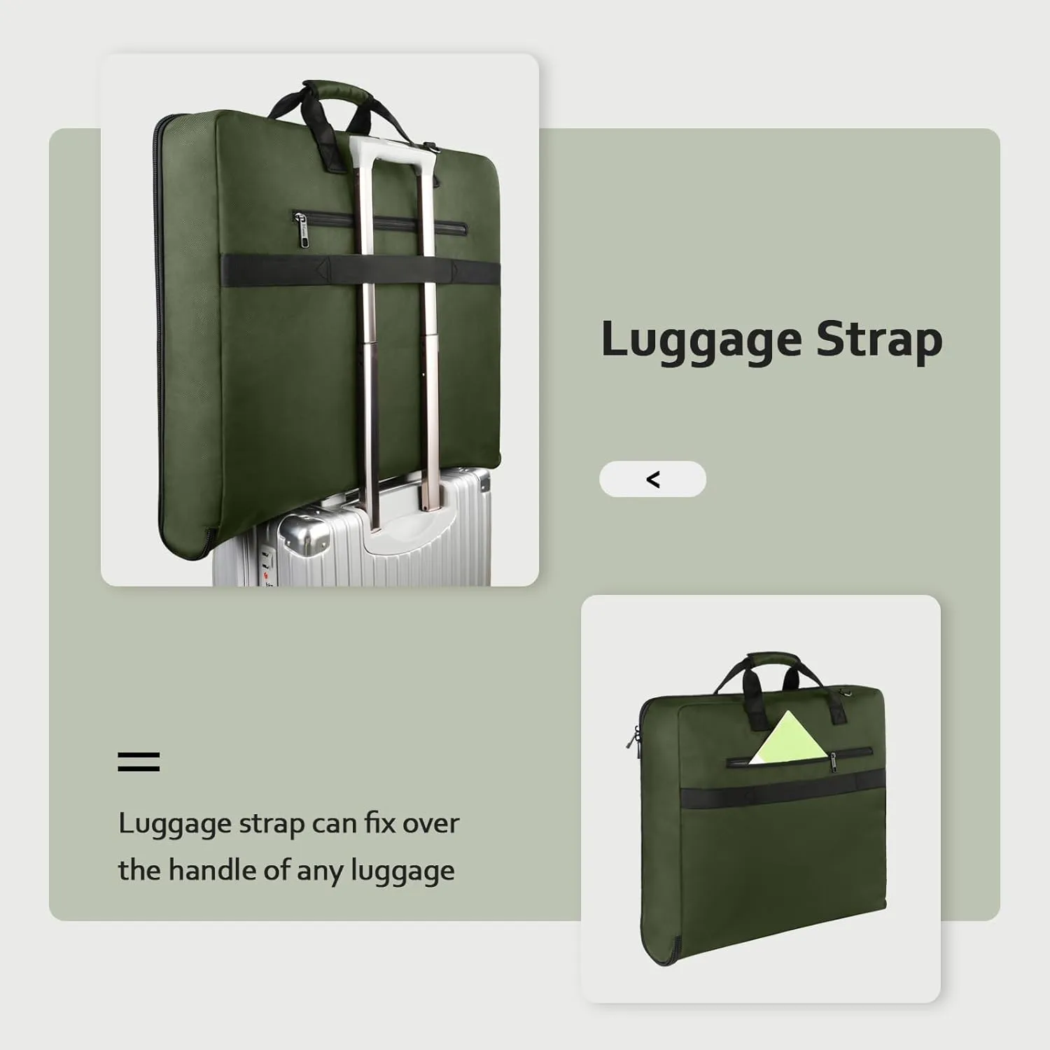 MATEIN Travel Garment Bag, Large Convertible Carry On Suit Bag with Adjustable Shoulder Strap, Waterproof 2 in 1 Hanging Luggage for Men Women, Foldable suitcase for Business Trips, Green