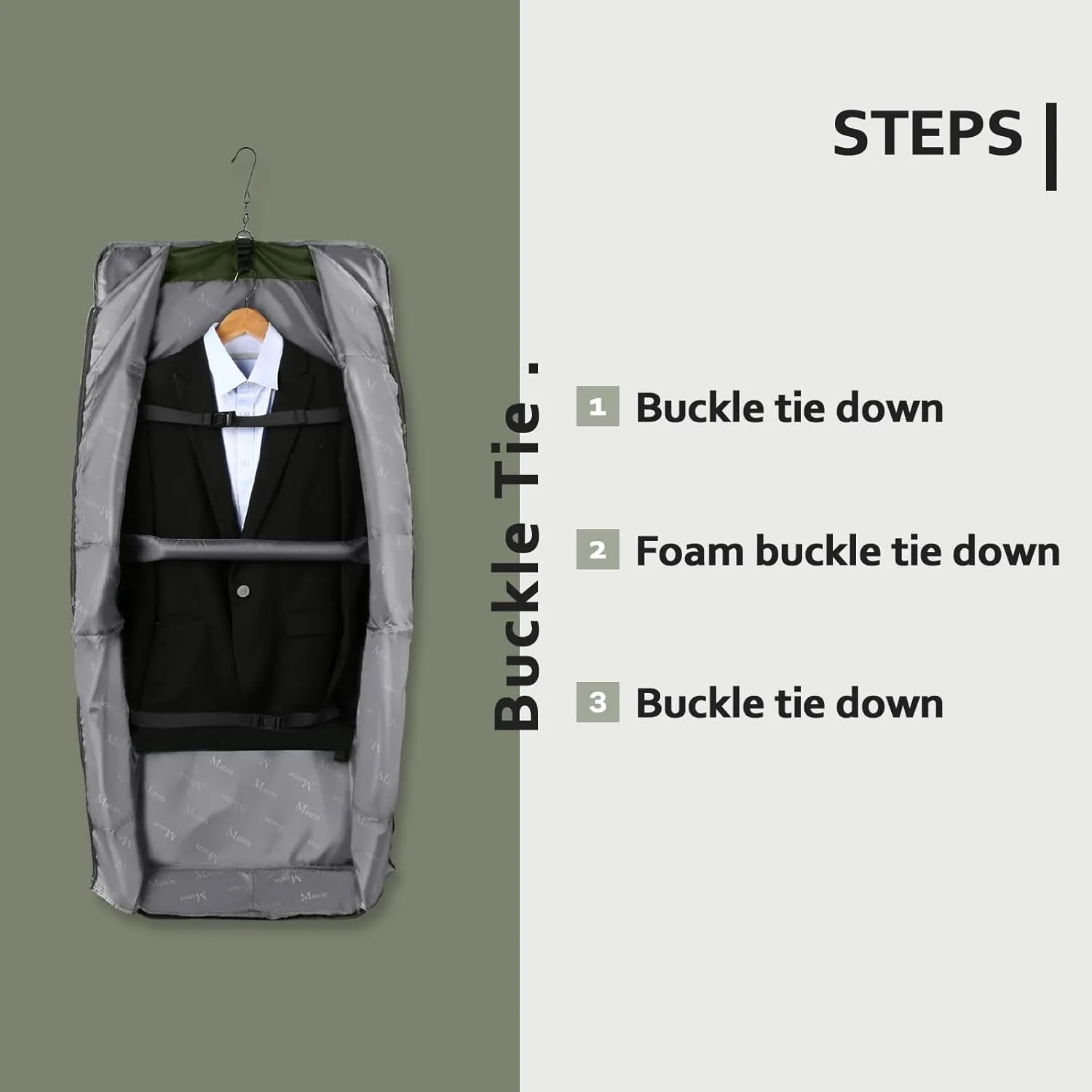 MATEIN Travel Garment Bag, Large Convertible Carry On Suit Bag with Adjustable Shoulder Strap, Waterproof 2 in 1 Hanging Luggage for Men Women, Foldable suitcase for Business Trips, Green