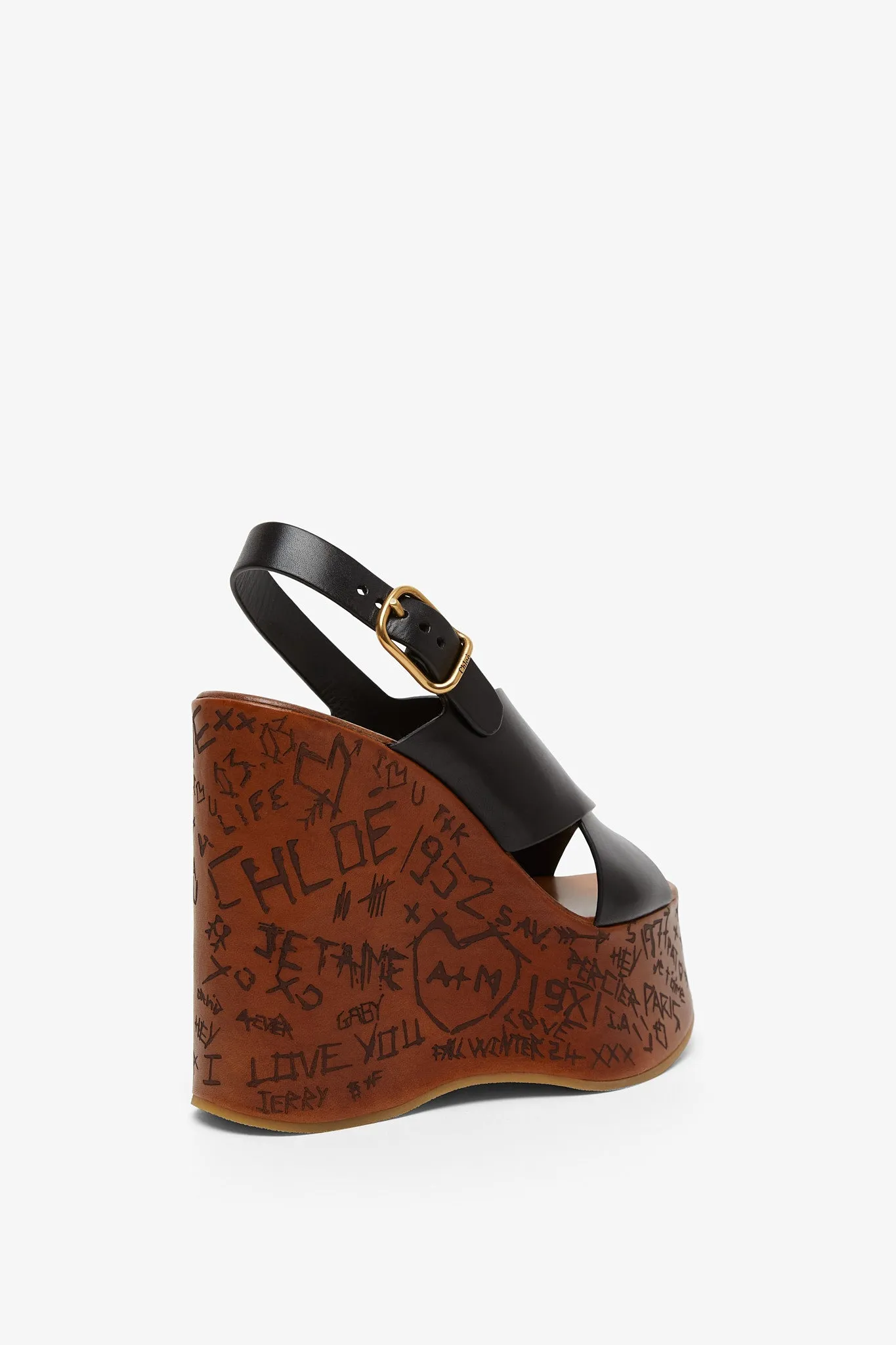 Maxime leather wedge sandals