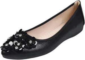 Meeshine Womens Foldable Soft Pointed Toe Ballet Flats Rhinestone Comfort Slip on Flat Shoes