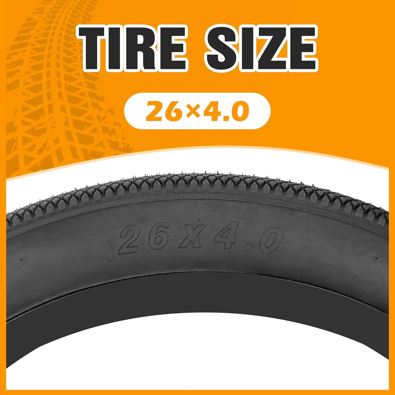 MEGHNA Bike Tire 20/24/26 x 4.0 Mountain Bike Tire Fat Tire with Tubes Diamond Pattern Foldable Tire Replacement for Snow Bike Beach Cruiser MTB Electric Bike