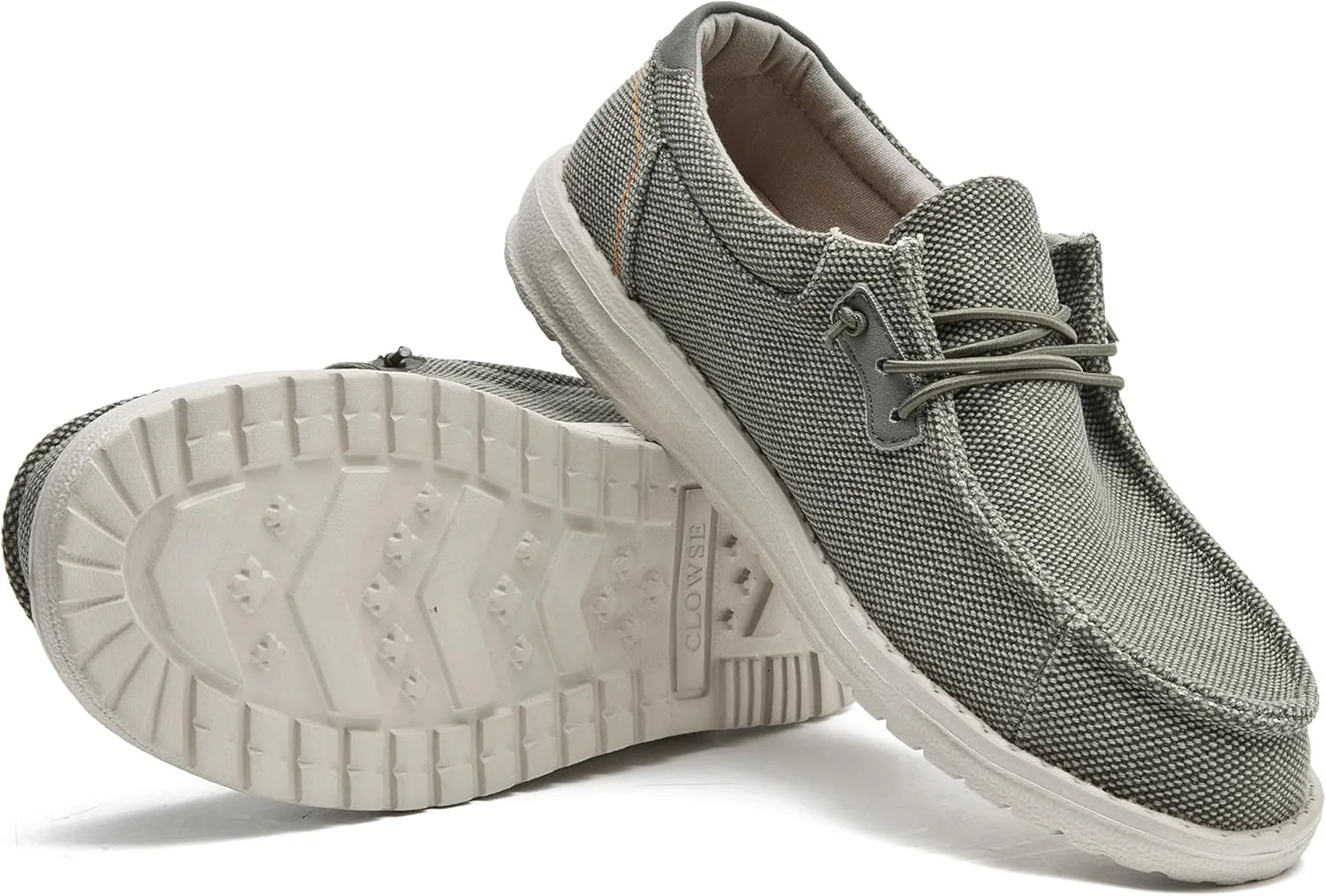 Men's Canvas Slip on Shoes Casual Hands Free Loafers Breathable Stretch Easy Walking Slip-Ons Lightweight Soft Boat Shoes