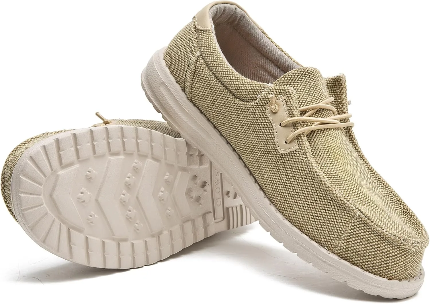 Men's Canvas Slip on Shoes Casual Hands Free Loafers Breathable Stretch Easy Walking Slip-Ons Lightweight Soft Boat Shoes