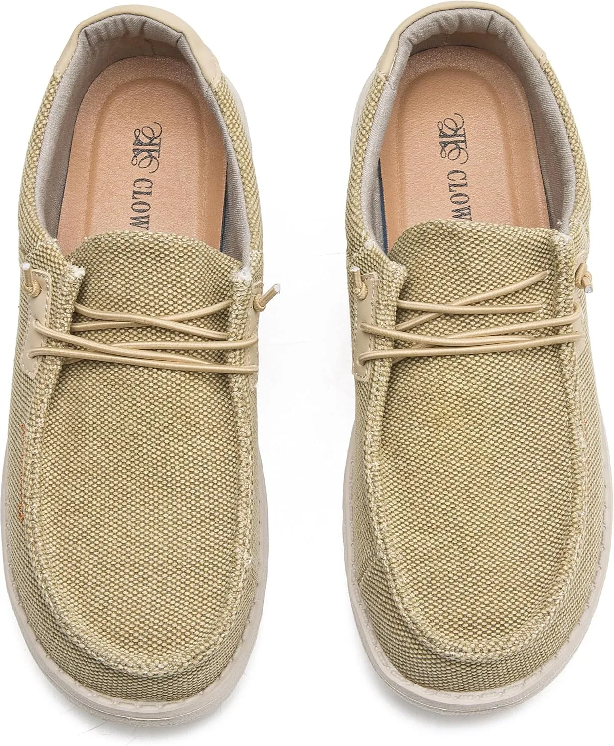 Men's Canvas Slip on Shoes Casual Hands Free Loafers Breathable Stretch Easy Walking Slip-Ons Lightweight Soft Boat Shoes