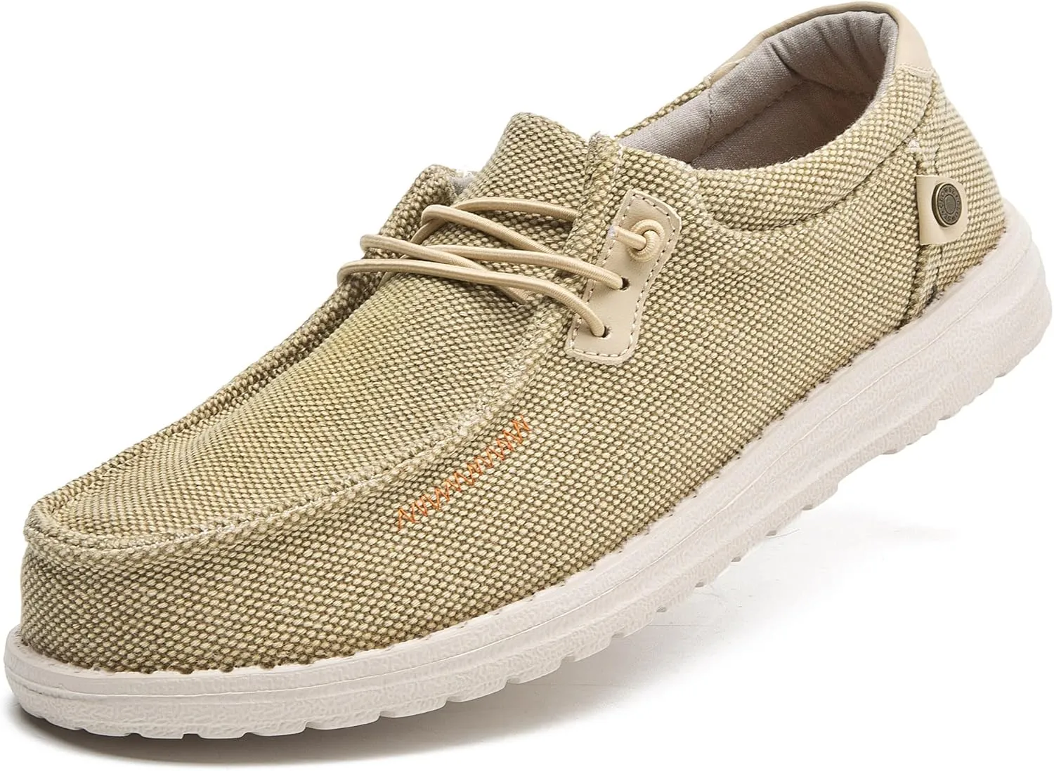 Men's Canvas Slip on Shoes Casual Hands Free Loafers Breathable Stretch Easy Walking Slip-Ons Lightweight Soft Boat Shoes