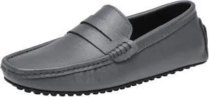 Men's Classic Penny Loafers Flat Slip-On Soft Split Leather Moccasins Driving Shoes