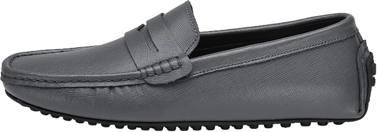 Men's Classic Penny Loafers Flat Slip-On Soft Split Leather Moccasins Driving Shoes