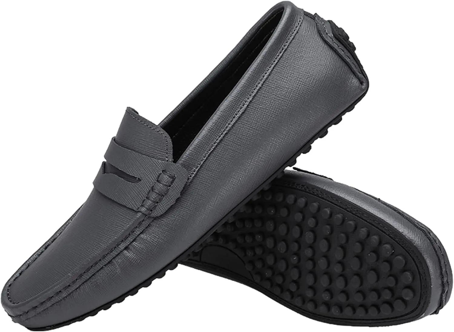 Men's Classic Penny Loafers Flat Slip-On Soft Split Leather Moccasins Driving Shoes