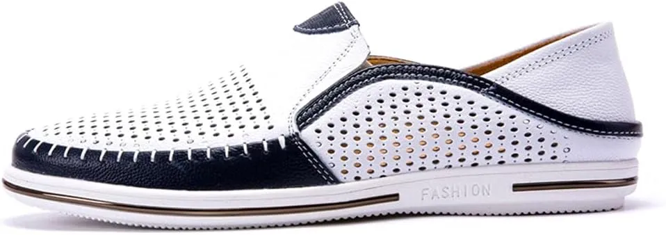 Men's Genuine Leather Loafers Shoes Fashion Slip-on Casual Soft Summer Driving Shoes