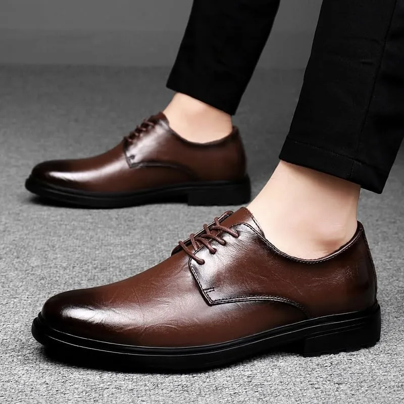 Mens Leather Shoes Leather Luxury Casual Slip-on Loafer Pointed Toe Tuxedo Shoes