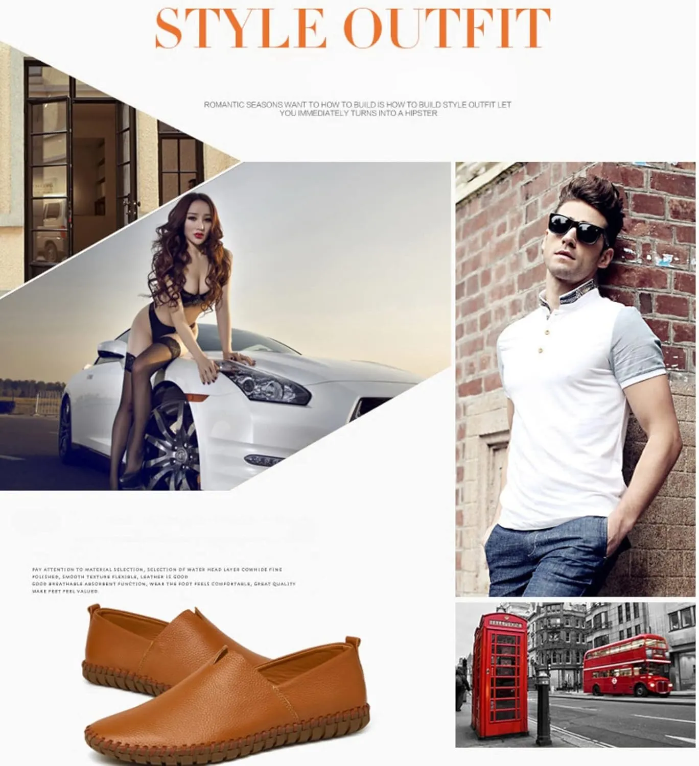 Men's Leather Slip On Soft Business Driving Shoes, Flat Slip On Lightweight Casual Boat Shoes, Business Casual Leather Shoes.