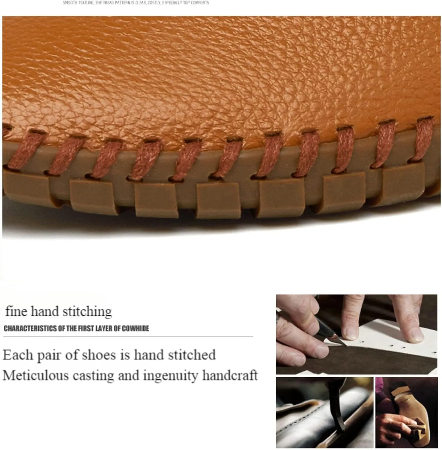 Men's Leather Slip On Soft Business Driving Shoes, Flat Slip On Lightweight Casual Boat Shoes, Business Casual Leather Shoes.